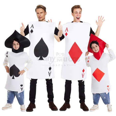 【In Stock】Carnival Cosplay Family Ace Of Spades Funny Poker Masquerade Stage Costume Costumes