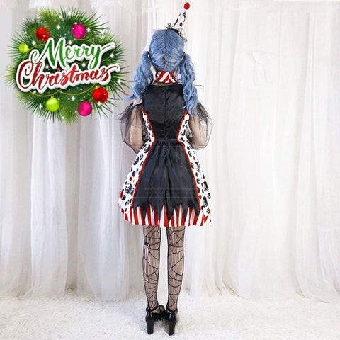 【In Stock】Halloween Cosplay Circus Clown Devil Dress Stage Performance Costume Costumes