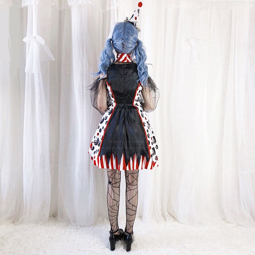 【In Stock】Halloween Cosplay Circus Clown Devil Dress Stage Performance Costume Costumes