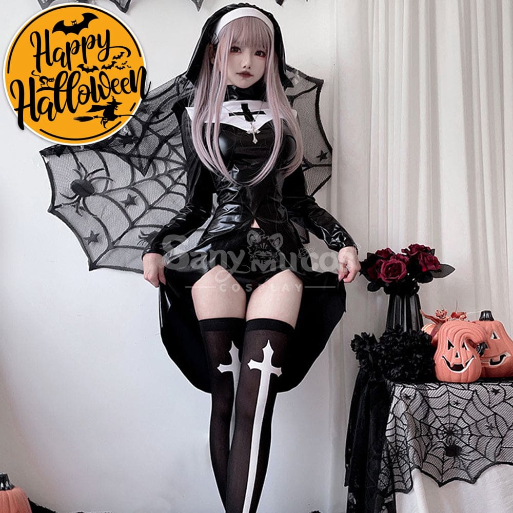 【In Stock】Halloween Cosplay Cross Nun Stage Performance Costume Costumes