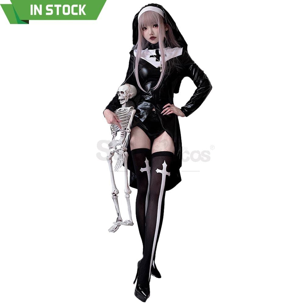 【In Stock】Halloween Cosplay Cross Nun Stage Performance Costume Costumes