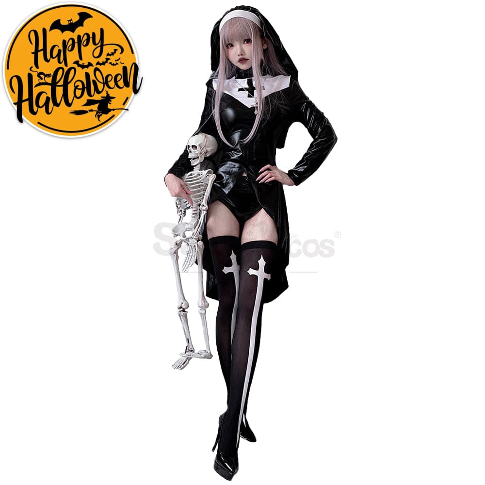 【In Stock】Halloween Cosplay Cross Nun Stage Performance Costume Costumes