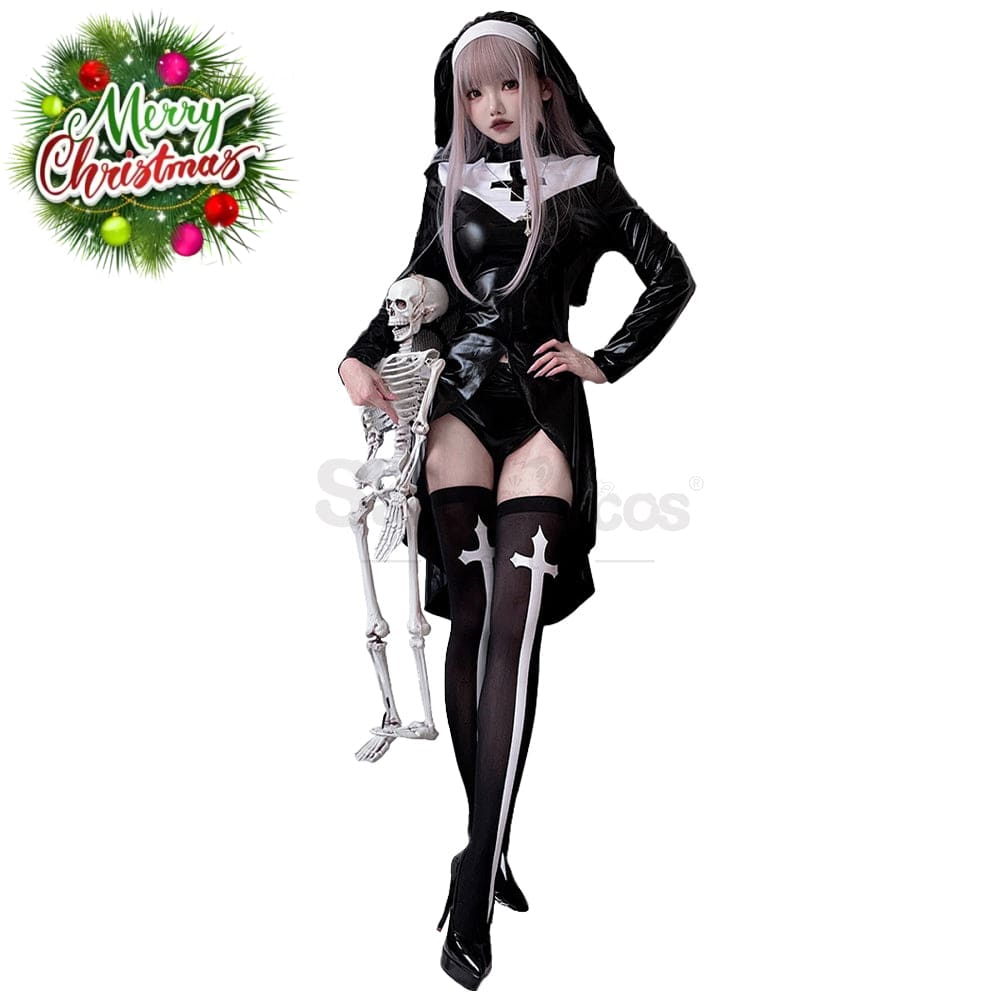 【In Stock】Halloween Cosplay Cross Nun Stage Performance Costume Costumes
