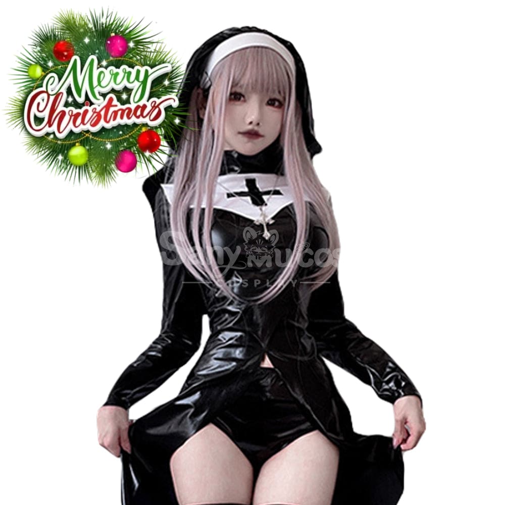 【In Stock】Halloween Cosplay Cross Nun Stage Performance Costume Costumes