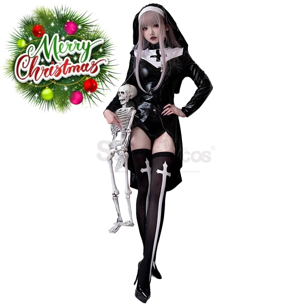 【In Stock】Halloween Cosplay Cross Nun Stage Performance Costume Costumes