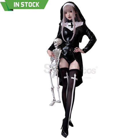 【In Stock】Halloween Cosplay Cross Nun Stage Performance Costume Costumes