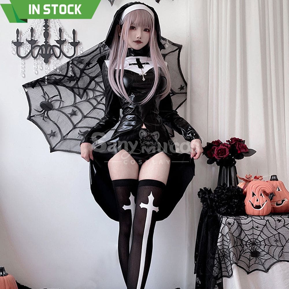 【In Stock】Halloween Cosplay Cross Nun Stage Performance Costume Costumes