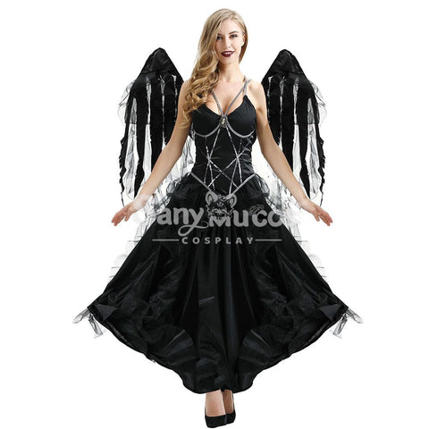 【In Stock】Halloween Cosplay Dark Angel Long Dress Costume Costumes