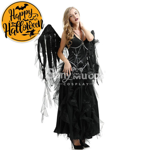 【In Stock】Halloween Cosplay Dark Angel Long Dress Costume Costumes