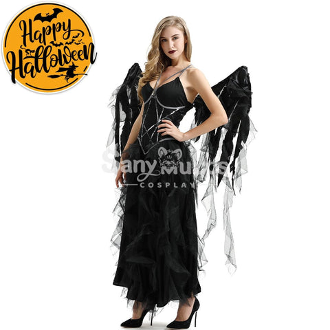 【In Stock】Halloween Cosplay Dark Angel Long Dress Costume Costumes