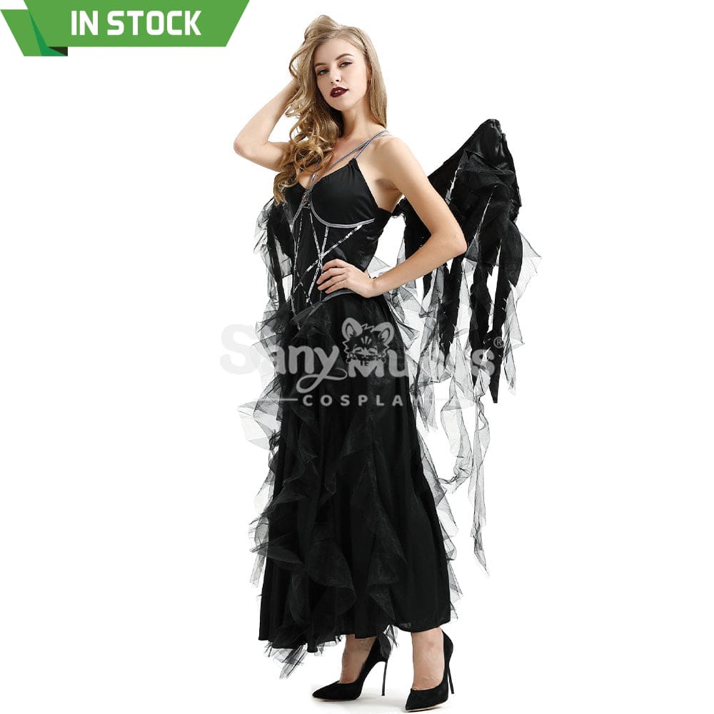 【In Stock】Halloween Cosplay Dark Angel Long Dress Costume Costumes