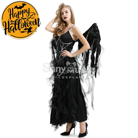 【In Stock】Halloween Cosplay Dark Angel Long Dress Costume Costumes