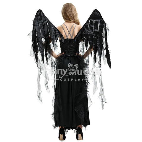 【In Stock】Halloween Cosplay Dark Angel Long Dress Costume Costumes