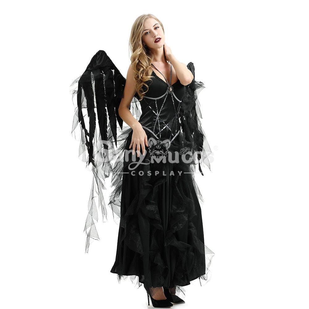 【In Stock】Halloween Cosplay Dark Angel Long Dress Costume Costumes