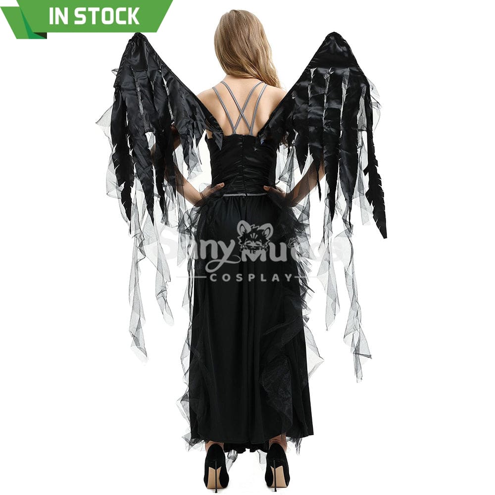 【In Stock】Halloween Cosplay Dark Angel Long Dress Costume Costumes