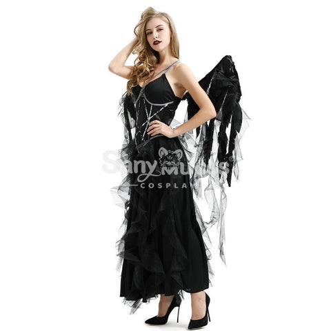 【In Stock】Halloween Cosplay Dark Angel Long Dress Costume Costumes