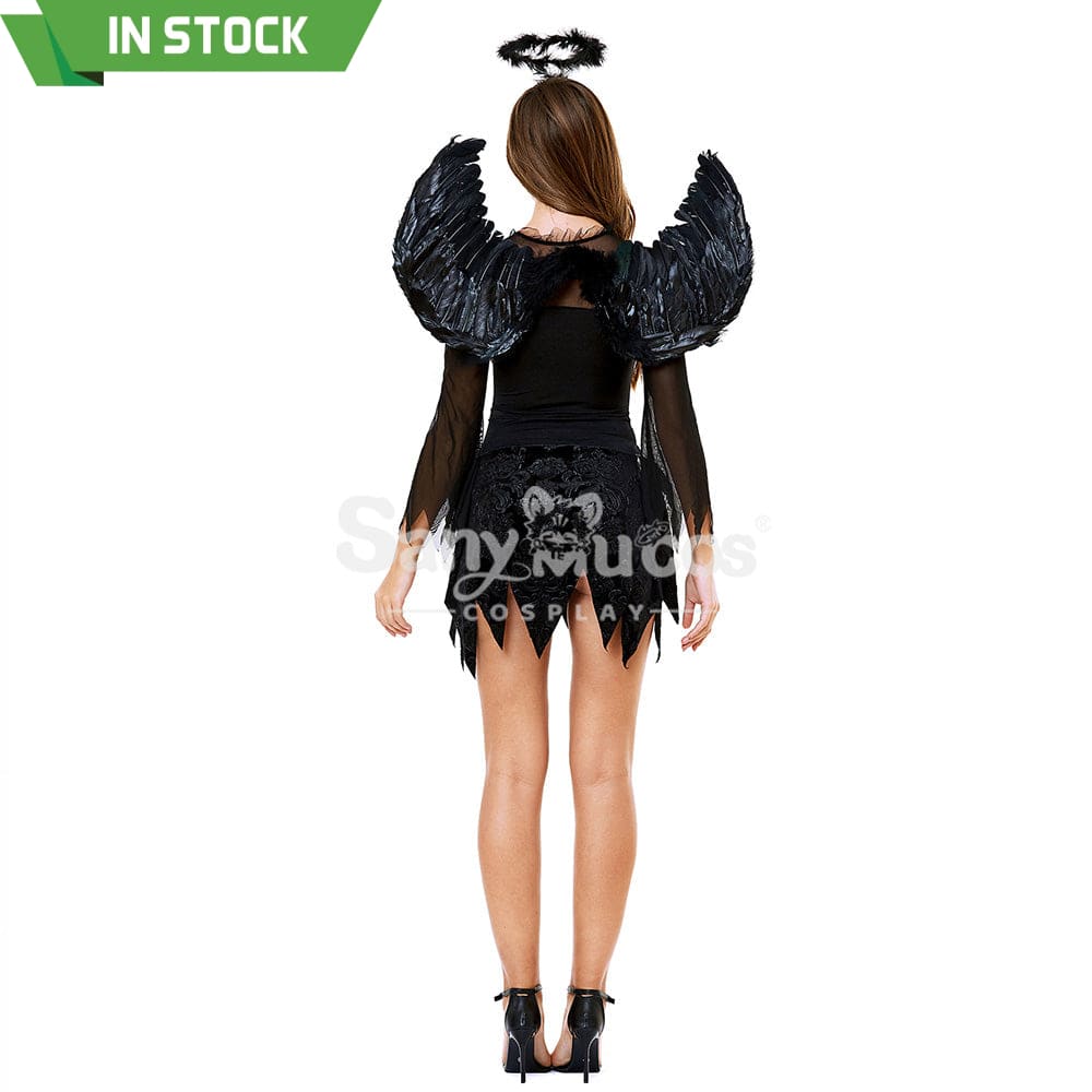 【In Stock】Halloween Cosplay Dark Angel Short Dress Costume Costumes