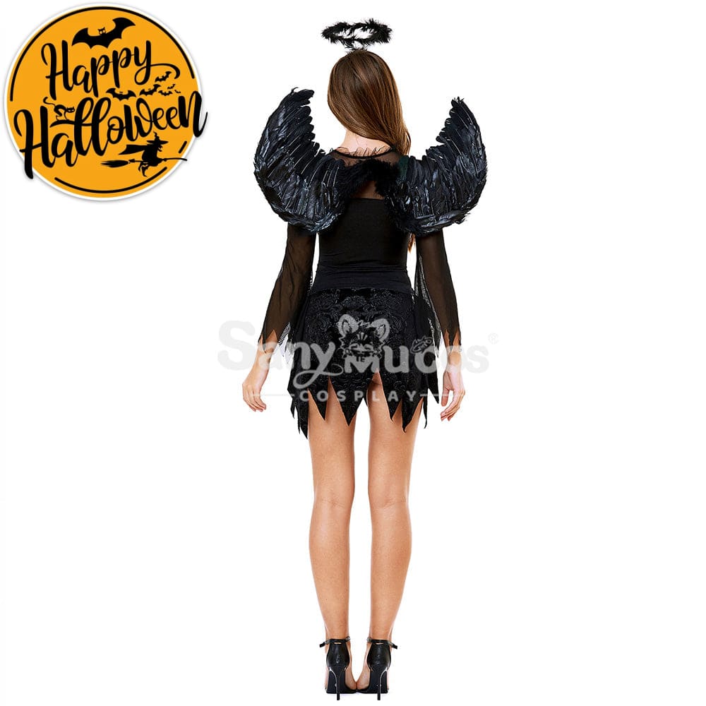 【In Stock】Halloween Cosplay Dark Angel Short Dress Costume Costumes