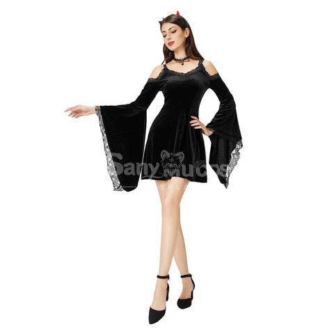 【In Stock】Halloween Cosplay Gothic Black Dress Stage Performance Costume Costumes