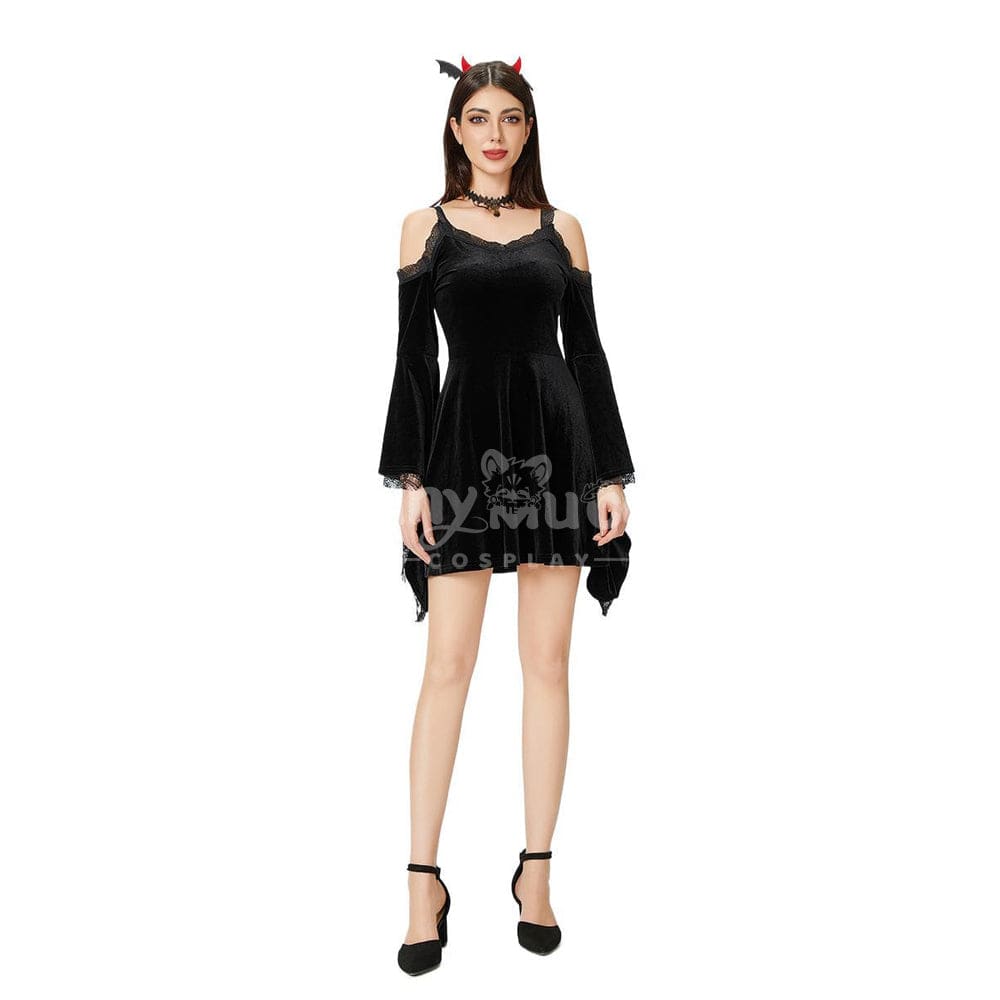 【In Stock】Halloween Cosplay Gothic Black Dress Stage Performance Costume Costumes