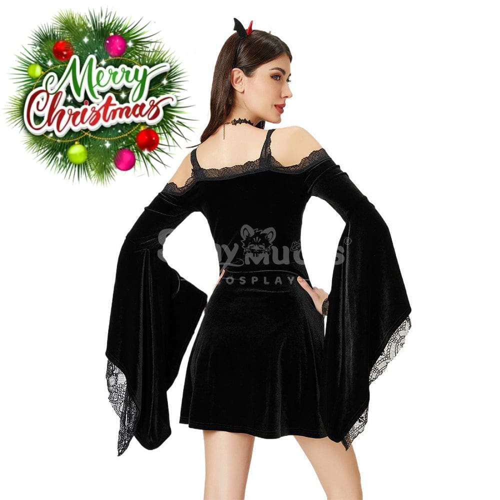 【In Stock】Halloween Cosplay Gothic Black Dress Stage Performance Costume Costumes