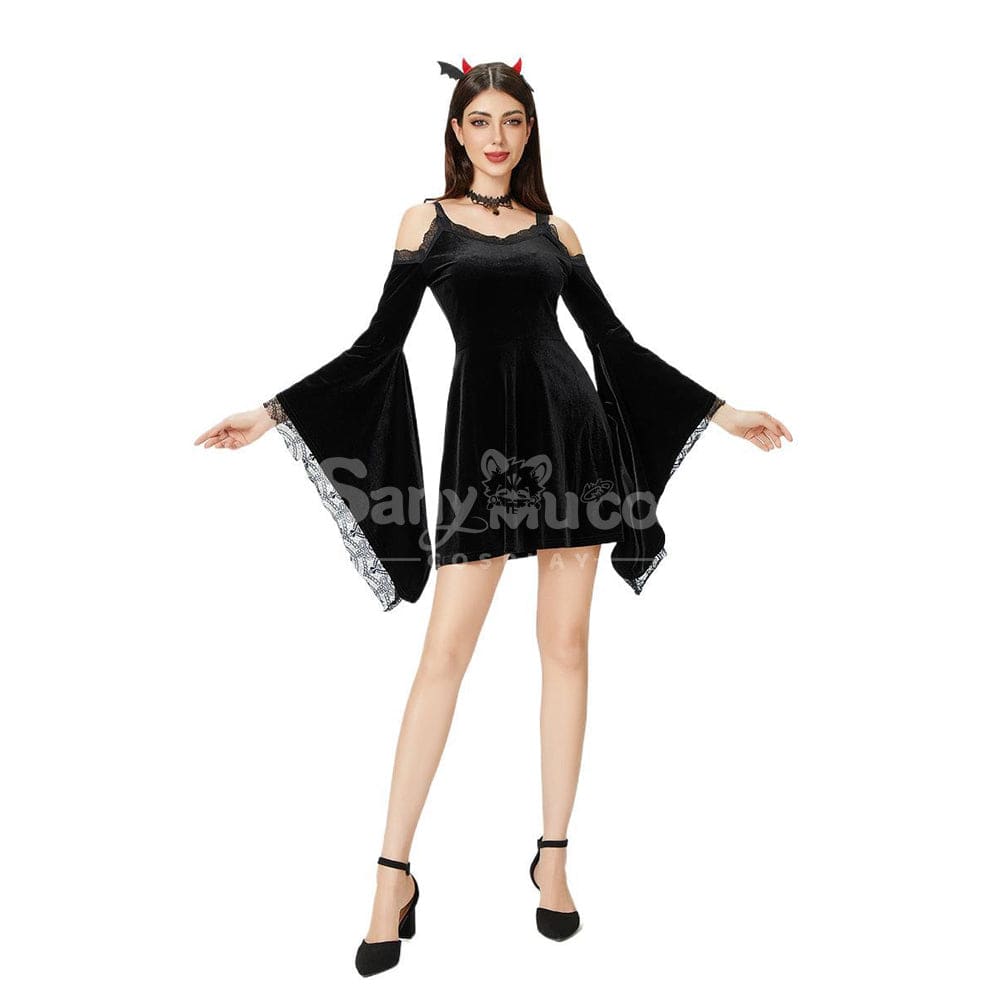 【In Stock】Halloween Cosplay Gothic Black Dress Stage Performance Costume Costumes