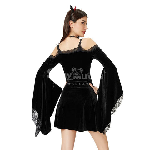 【In Stock】Halloween Cosplay Gothic Black Dress Stage Performance Costume Costumes