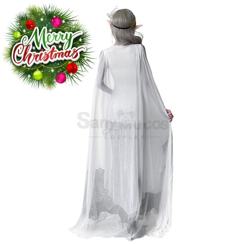 【In Stock】Halloween Cosplay Greek Goddess Elf White Dress Stage Performance Costume Costumes