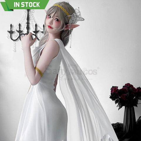 【In Stock】Halloween Cosplay Greek Goddess Elf White Dress Stage Performance Costume Costumes