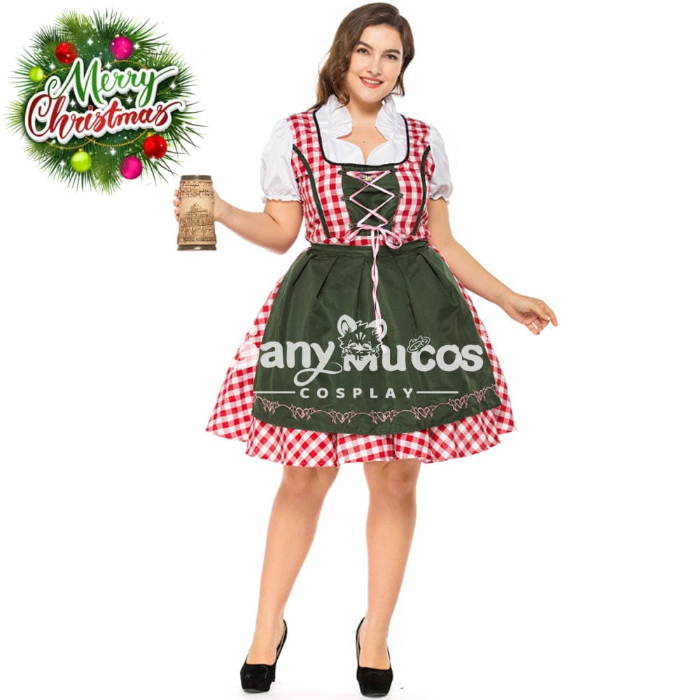 【In Stock】Halloween Cosplay Green Beer Festival Dress Costume Plus Size Costumes
