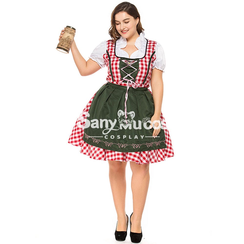 【In Stock】Halloween Cosplay Green Beer Festival Dress Costume Plus Size Costumes