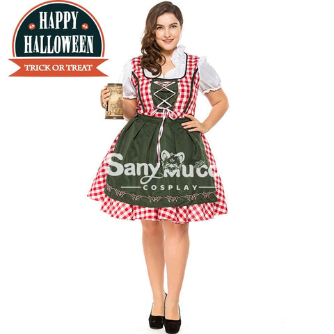 【In Stock】Halloween Cosplay Green Beer Festival Dress Costume Plus Size Costumes
