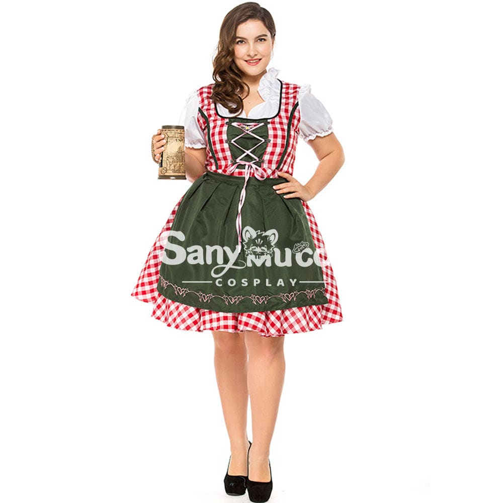 【In Stock】Halloween Cosplay Green Beer Festival Dress Costume Plus Size Costumes