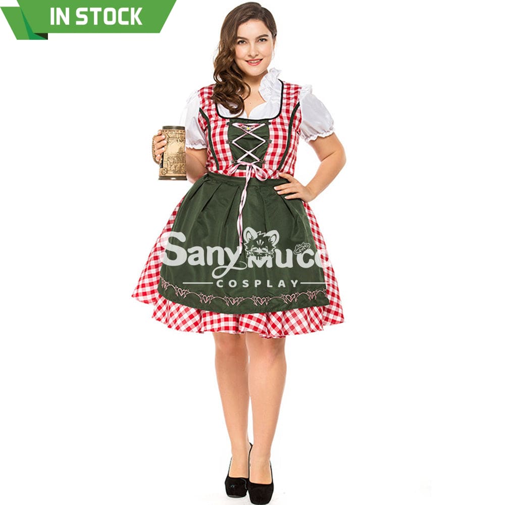 【In Stock】Halloween Cosplay Green Beer Festival Dress Costume Plus Size Costumes