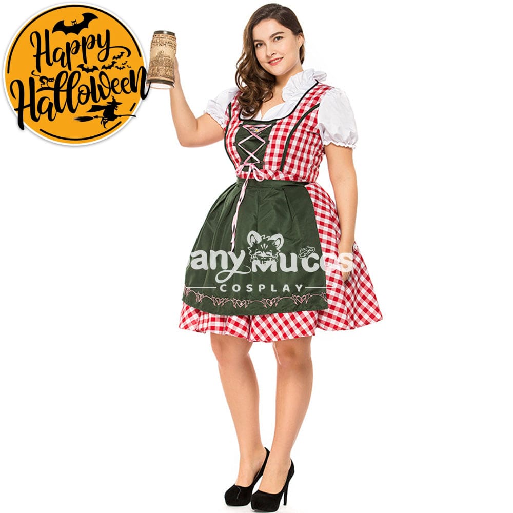 【In Stock】Halloween Cosplay Green Beer Festival Dress Costume Plus Size Costumes