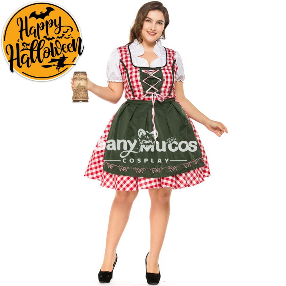 【In Stock】Halloween Cosplay Green Beer Festival Dress Costume Plus Size Costumes