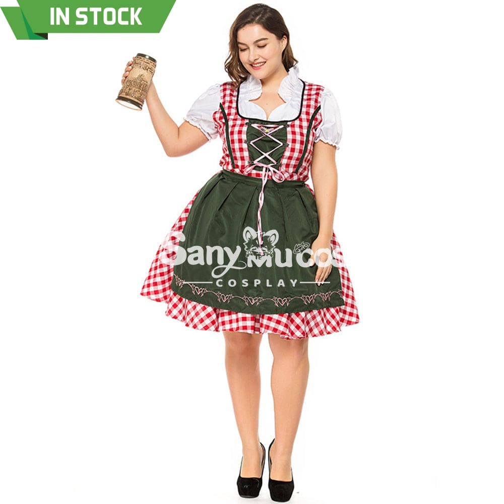 【In Stock】Halloween Cosplay Green Beer Festival Dress Costume Plus Size Costumes