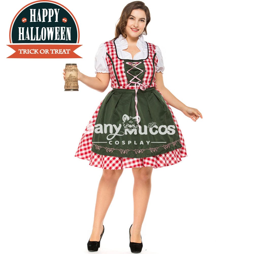 【In Stock】Halloween Cosplay Green Beer Festival Dress Costume Plus Size Costumes