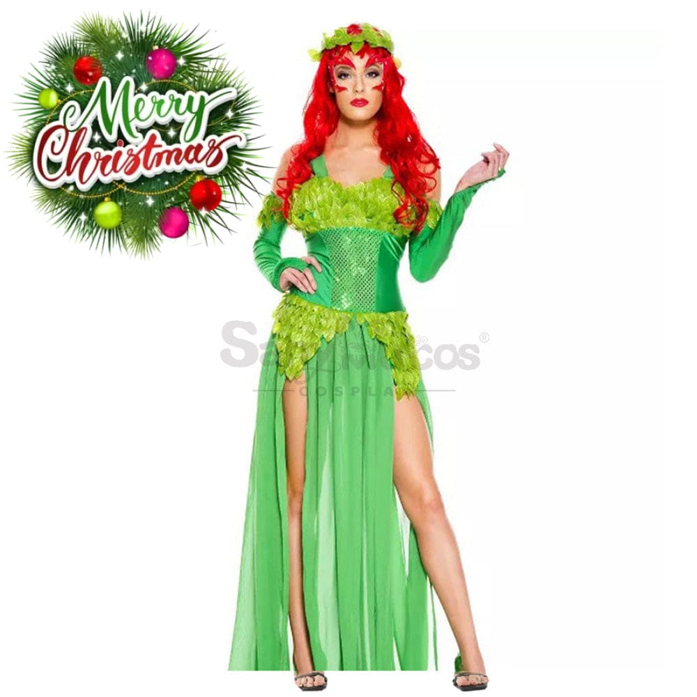 【In Stock】Halloween Cosplay Green Forest Elves Dress Costume Costumes