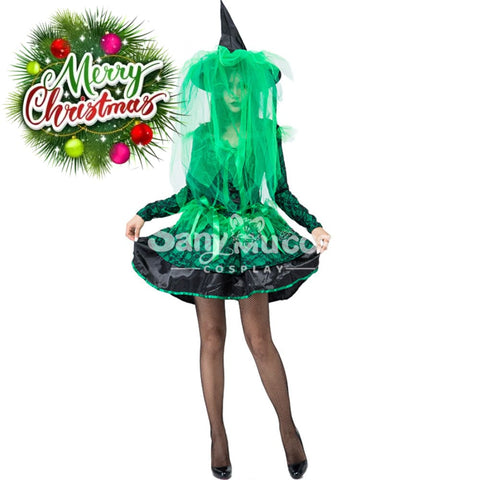 【In Stock】Halloween Cosplay Green Witches Costume Costumes