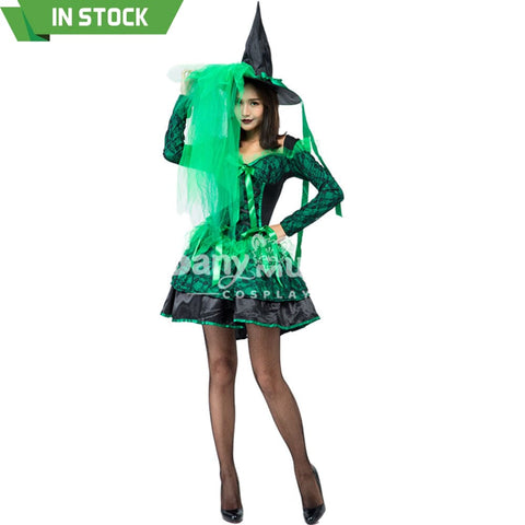 【In Stock】Halloween Cosplay Green Witches Costume Costumes