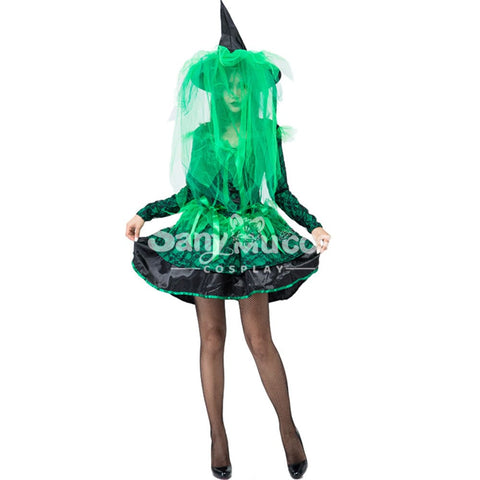 【In Stock】Halloween Cosplay Green Witches Costume Costumes