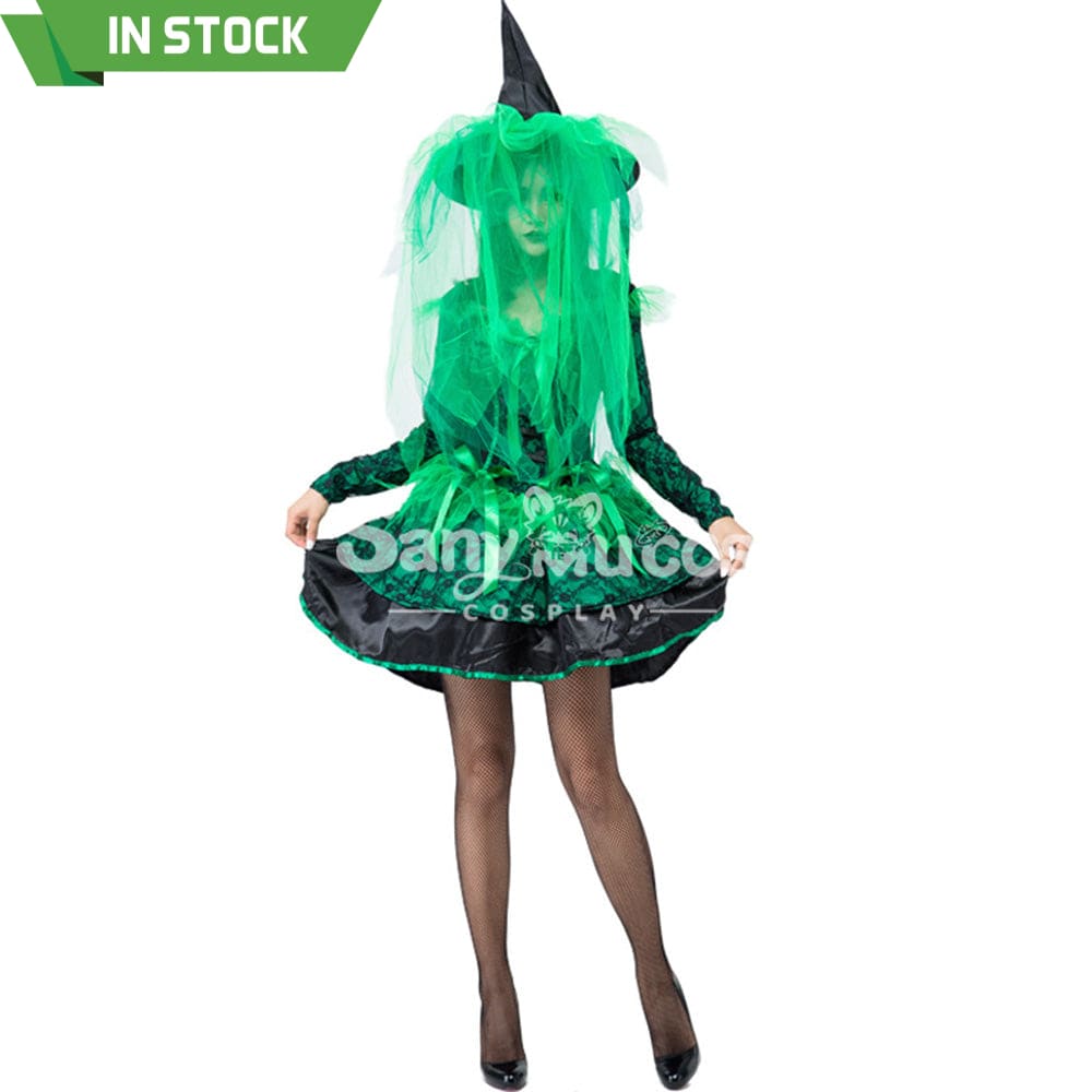 【In Stock】Halloween Cosplay Green Witches Costume Costumes