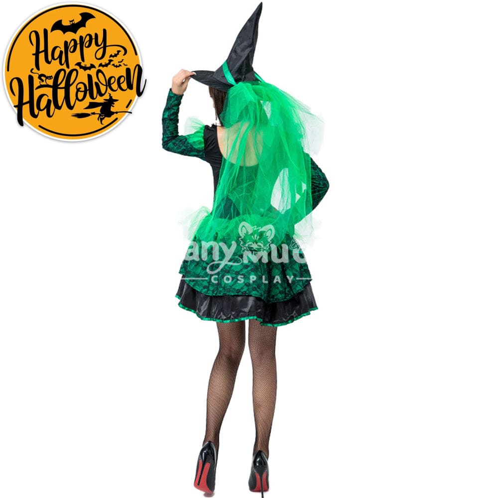 【In Stock】Halloween Cosplay Green Witches Costume Costumes