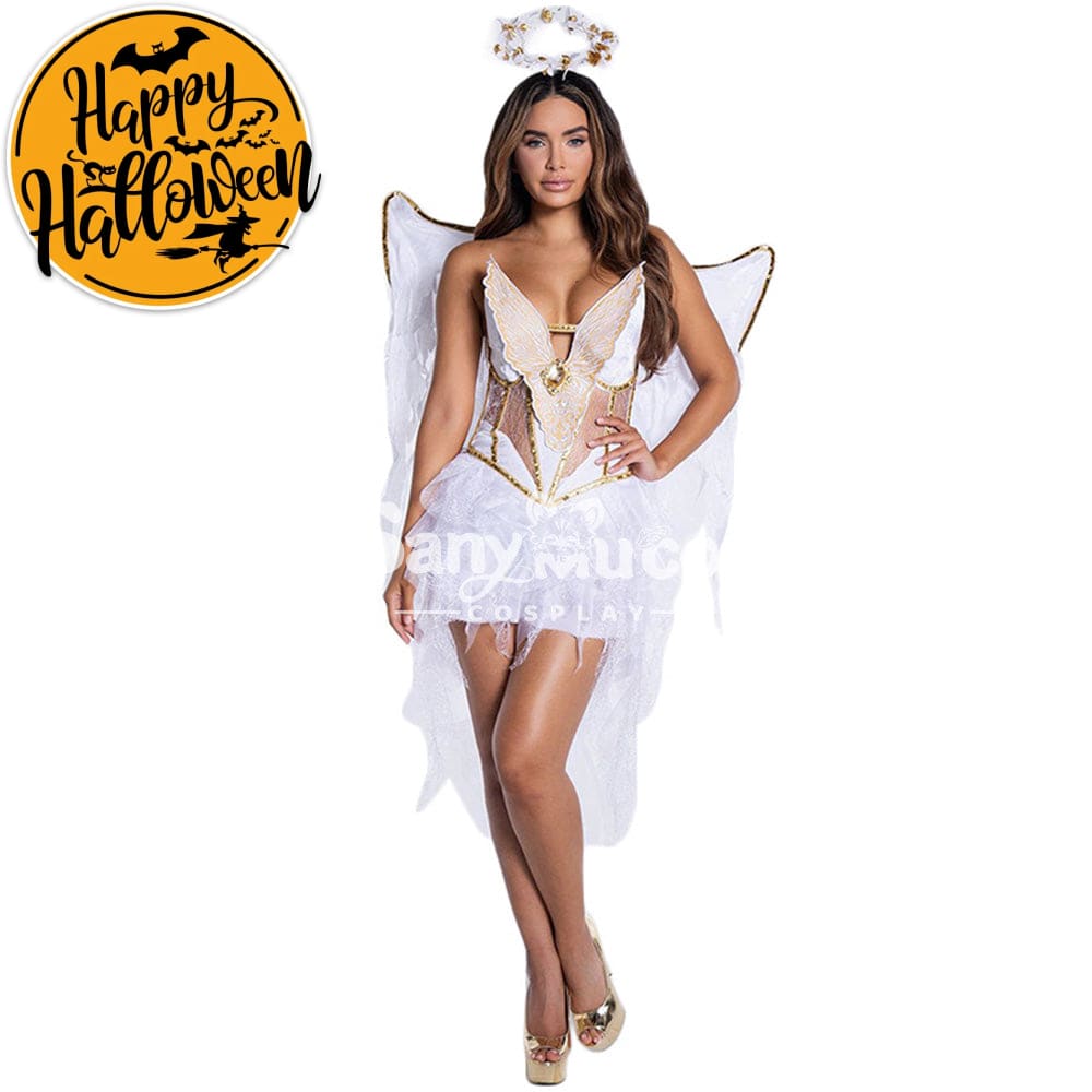 【In Stock】Halloween Cosplay Grey Angel Costume White / M Costumes