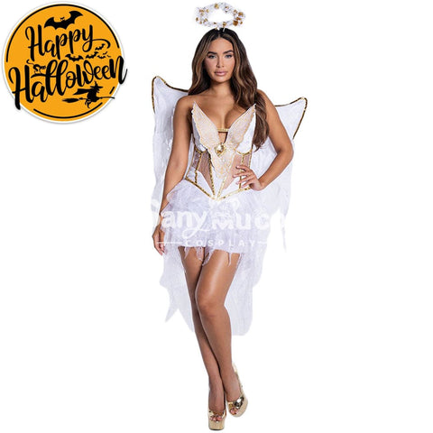 【In Stock】Halloween Cosplay Grey Angel Costume White / M Costumes