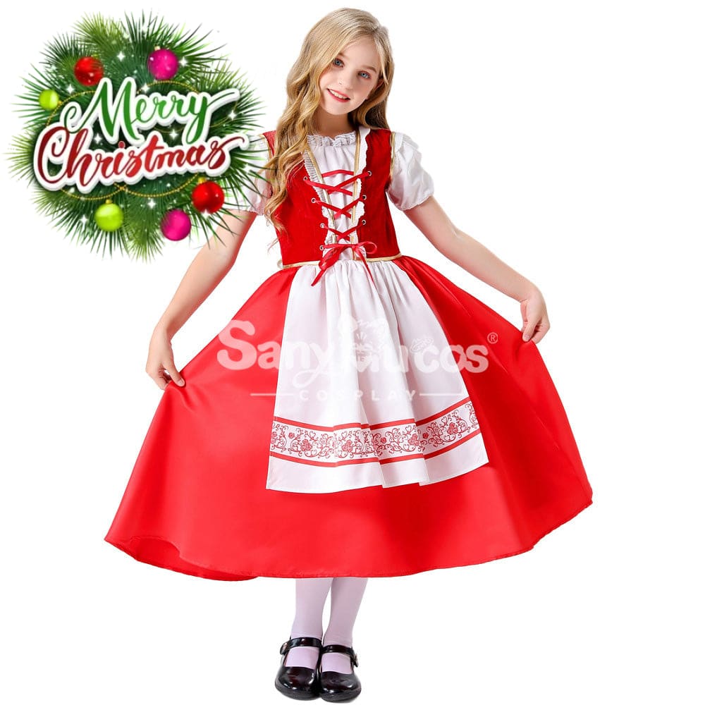 【In Stock】Halloween Cosplay Grimm’s Fairy Tales Red Riding Hood Costume Kid Size Costumes