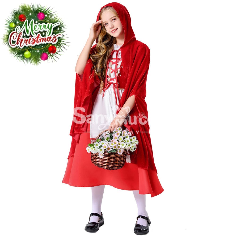 【In Stock】Halloween Cosplay Grimm’s Fairy Tales Red Riding Hood Costume Kid Size Costumes