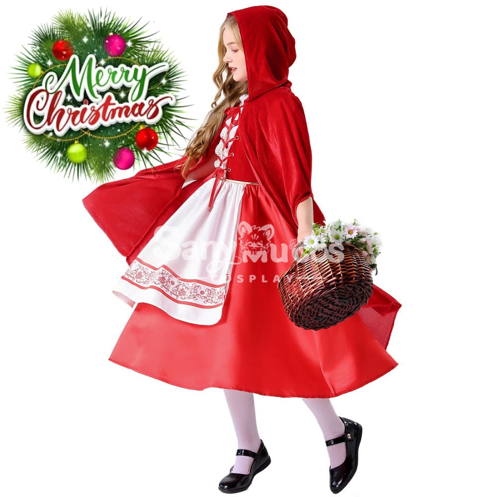 【In Stock】Halloween Cosplay Grimm’s Fairy Tales Red Riding Hood Costume Kid Size Costumes