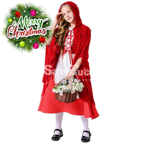 【In Stock】Halloween Cosplay Grimm’s Fairy Tales Red Riding Hood Costume Kid Size Costumes